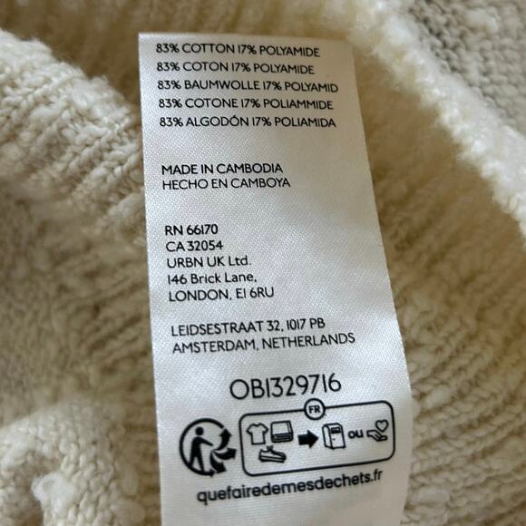 Free People Women Found My Friend Cardi Sweater Cardigan Cropped Cream Medium - Picture 9 of 11